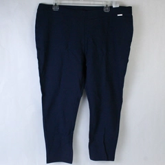 H By Halston Women's Pull On Pants Navy Blue Elastic Waist Size 1XP Petite Plus