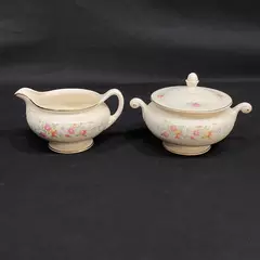 Vintage 1947 Homer Laughlin Nautilus Eggshell Creamer And Sugar Bowl N1577