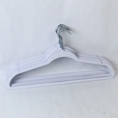 Lot of 10 Plastic Clothes Hangers Closet Home Organization Purple Metal Hooks
