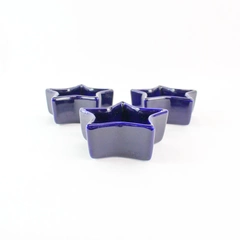 Lot Of 3 1999 Boston Warehouse Trading Corp Cobalt Blue Ceramic Trinket Bowls