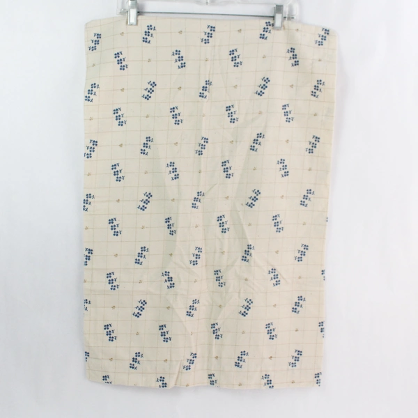 Set of 2 Flower Patterned Beige Flannel Standard Pillowcases Flawed DIY Fabric