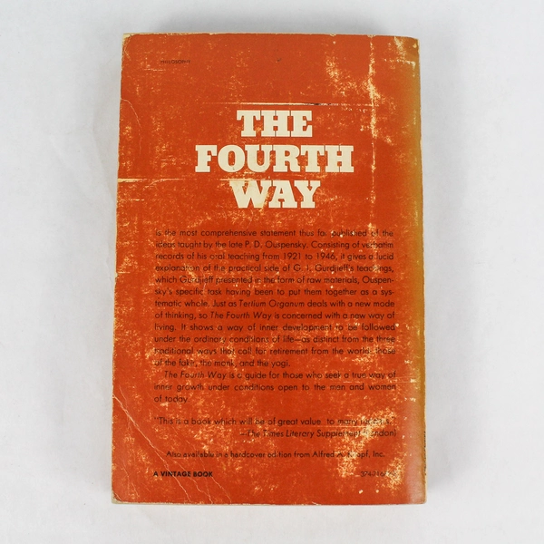 The Fourth Way by P. D. Ouspensky 1971 Paperback Book