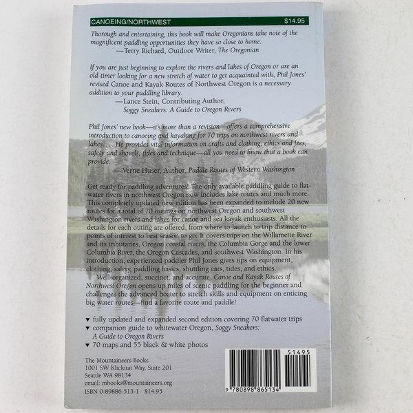 Canoe and Kayak Routes of Northwest Oregon Philip N. Jones 1997 Paperback