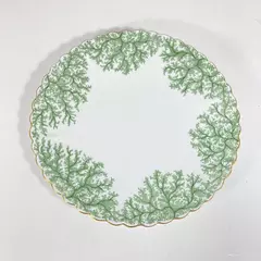 Vintage 1960s Spode Green Coral China Platter 10.75 Inch