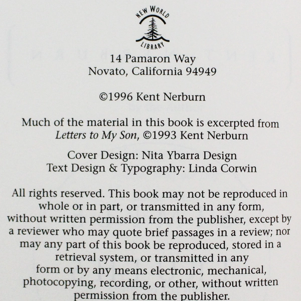 Simple Truths by Kent Nerburn 1996 First Edition HC DJ Very Good Condition