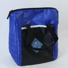 The Blue Buffalo Co Insulated Lunch Bag Blue Black Double Handles Zip Closure