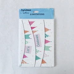 New Sealed Hallmark Birthday Invitations Confetti Graphic Designs 8 Cards