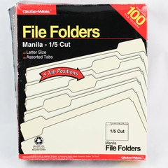 Globe-Weis File Folders Manila 1/5 Cut Tab Letter 99 out of 100 Count