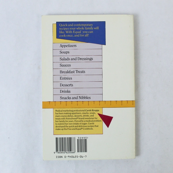 The Free And Equal Cookbook by Carole Kruppa 1988 Surrey Books Paperback Revised