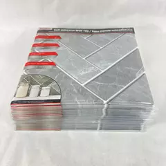 32 Tool Bench Hardware Self Adhesive Plastic 12 Inch Wall Tiles Marbled Gray NIP
