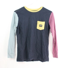 Billabong Color Blocked Crew-Neck Long-Sleeve Cotton Shirt Boy's Medium Size 12