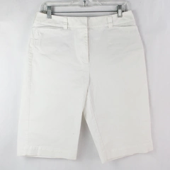 Talbots Stretch White Cotton Chino Shorts Women's Size 8