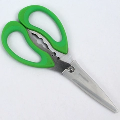 Farberware Soft Grips Stainless Steel Kitchen Herb Shears Green Handle w/ Cover