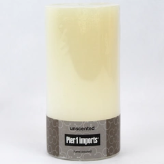 Pier 1 Imports Pillar Candle Unscented Hand Poured 6" Tall New Original Package