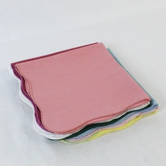 Lot of 9 Square Wavy Edged Vintage Linens Cloth Napkins Placemats Multicolored