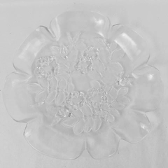 Vintage Mikasa Bianca Flower Design Glass Serving Platter 12.5"