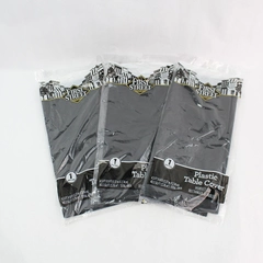 Lot of 3 First Street Black Rectangle Table Covers Reusable Plastic Sealed