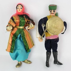 Lot of 2 Vintage Greek European Style Traditional Folk Costume Dolls 8.5"