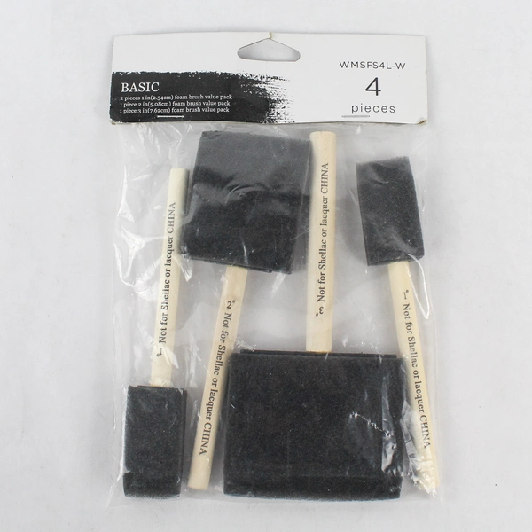 Walmart Basic Foam Brush Value Packs 4 Piece Set 1-3 inch