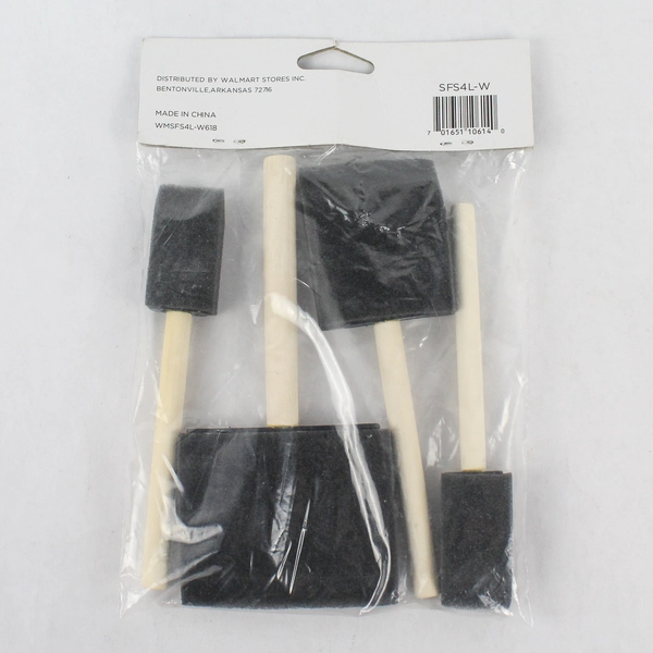 Walmart Basic Foam Brush Value Packs 4 Piece Set 1-3 inch