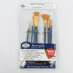 Royal Langnickel Long Assorted Acrylic Paintbrush Incomplete Lot of 7 out of 15