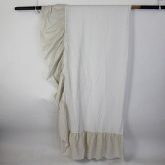 Dan River Cream Queen Size Ruffle Bed Skirt Flawed DIY Fabric Cutters Crafting