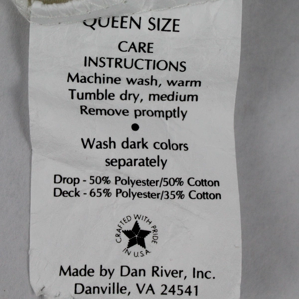 Dan River Cream Queen Size Ruffle Bed Skirt Flawed DIY Fabric Cutters Crafting