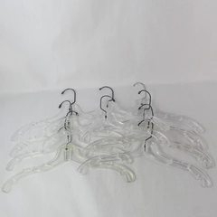 Lot of 10 Clear Plastic Clothes Hangers Closet Storage Organization Notched