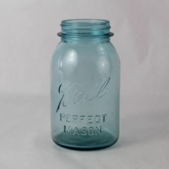 Vintage Ball Perfect Mason Jar Blue Regular Mouth Quart Size No Lid