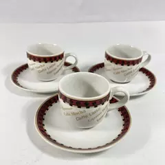Lot of 3 Crown Stoneware Demi Espresso Cappuccino Cup And Saucer Sets 