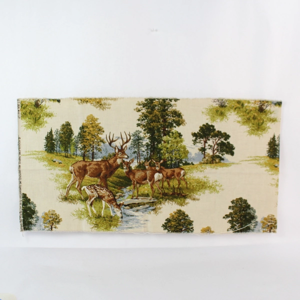 Lot of 2 Printed Fabric Deer and Seabird Designs For DIY Fabric Cutters Crafting