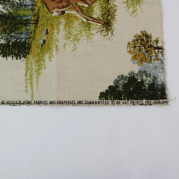 Lot of 2 Printed Fabric Deer and Seabird Designs For DIY Fabric Cutters Crafting