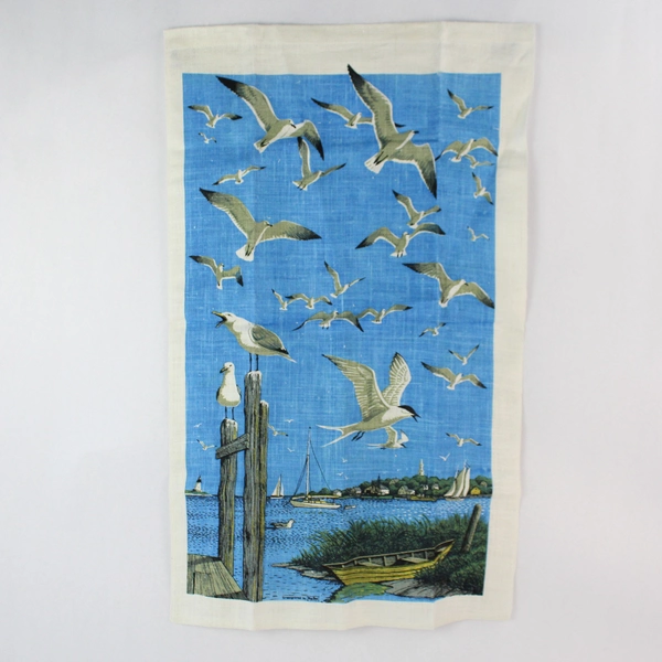 Lot of 2 Printed Fabric Deer and Seabird Designs For DIY Fabric Cutters Crafting