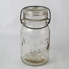 Vintage Atlas E-Z Seal Quart Size Glass Jar with Wire Closure Lid