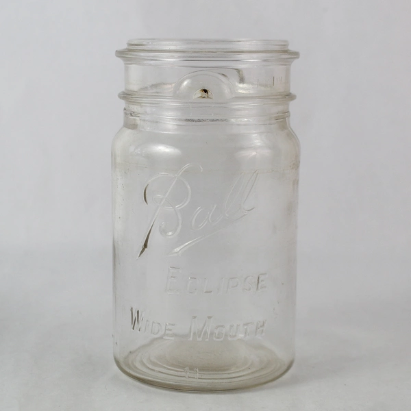 Vintage Lot of 2 Ball Eclipse Wide Mouth Jars 1 With Wire Closure No Lids Quart