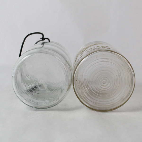 Vintage Lot of 2 Ball Eclipse Wide Mouth Jars 1 With Wire Closure No Lids Quart