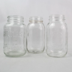 Lot of 3 Regular Mouth Mason Jars for Canning, 2 Ball & 1 Atlas