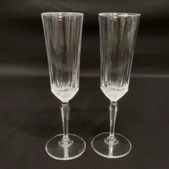 Set of 2 Pasabahce Diony Champagne Flutes Diamond And Panel Cuts 7 7/8 Inch