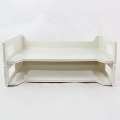 Lot Of 2 Stackable Single Tier White Plastic Paper Tray Organizer Newell  