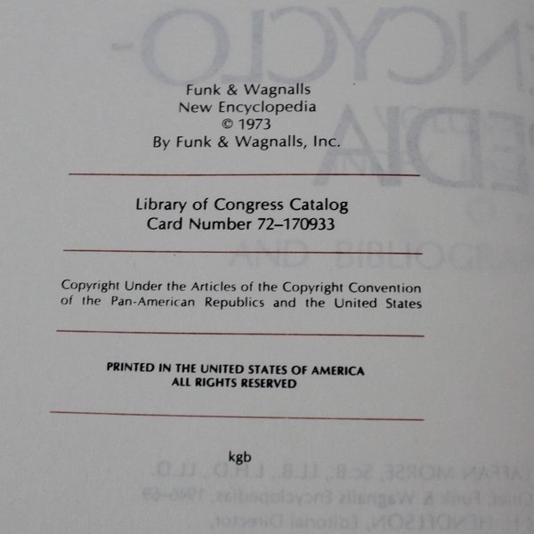 Vintage Funk & Wagnalls New Encyclopedia 1973 HC Vol 27 Index O-Z Bibliography