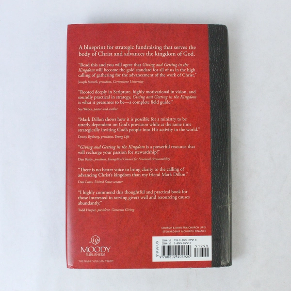Giving and Getting in the Kingdom by R. Mark Dillon 2012 Hardcover