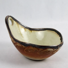 J. Buck Signed Handmade Etched Studio Pottery Trinket Bowl