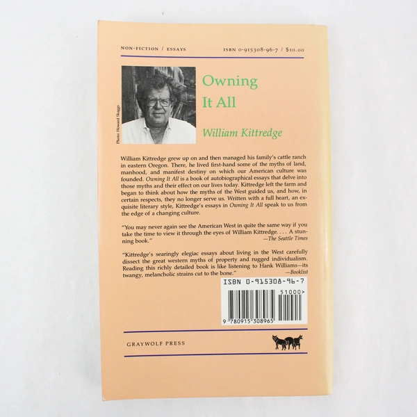 Owning It All Essays by William Kittredge 1987 Paperback