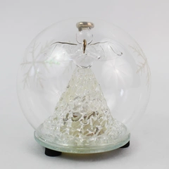 Gerson Light Up Color Changing Christmas Angel Glass Ornament Untested