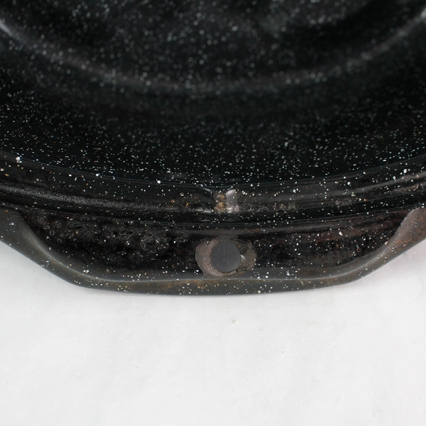 Vintage Splatterware Roasting Pan with Metal Handles and Lid