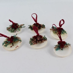 Set of 6 Handmade Beach Shell Christmas Tree Ornaments