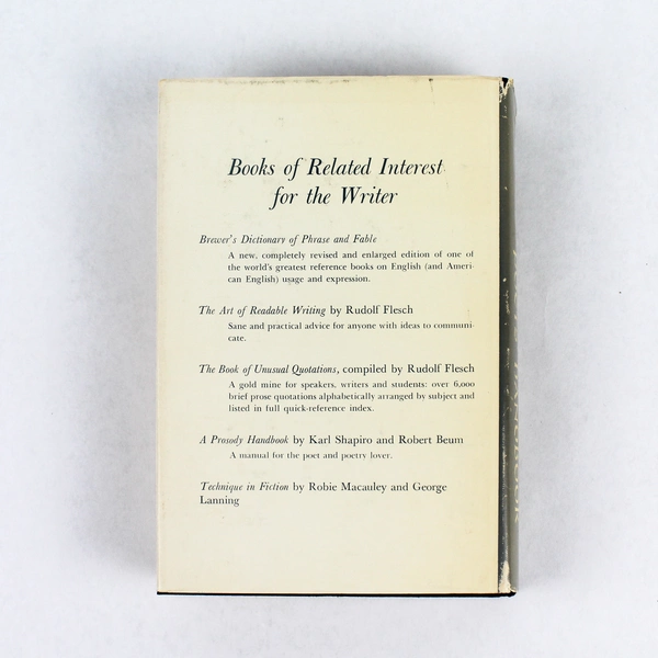 New Rhyming Dictionary and Poets Handbook By Burges Johnson 1957 HC