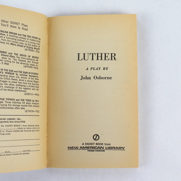 Luther By John Osborne 1961 Paperback Book