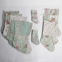 Lot of 18 Finished & Unfinished Quilted Christmas Stockings & Fabric Panels