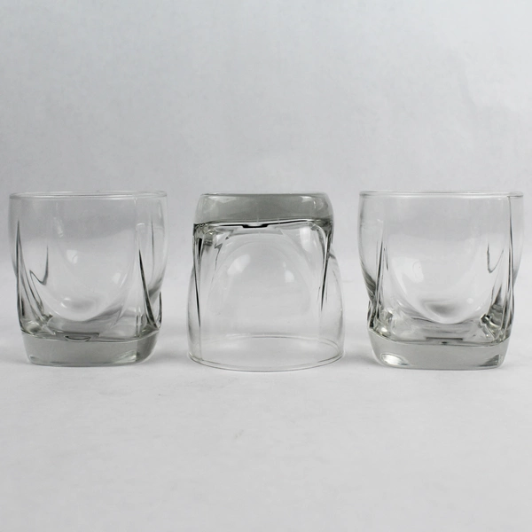 Lot of 3 Unmarked Short Old Fashioned Tumbler Glasses 3.75" Flawed